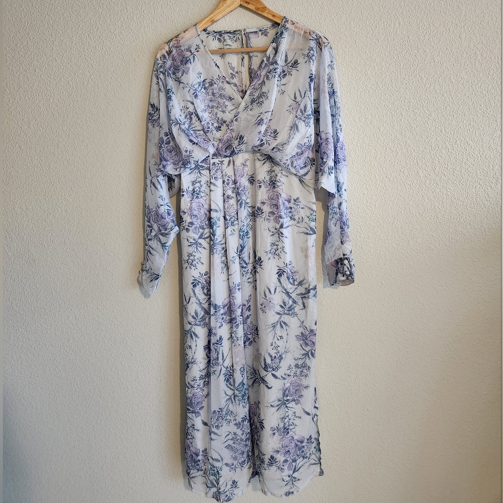 Blue Floral maternity dress